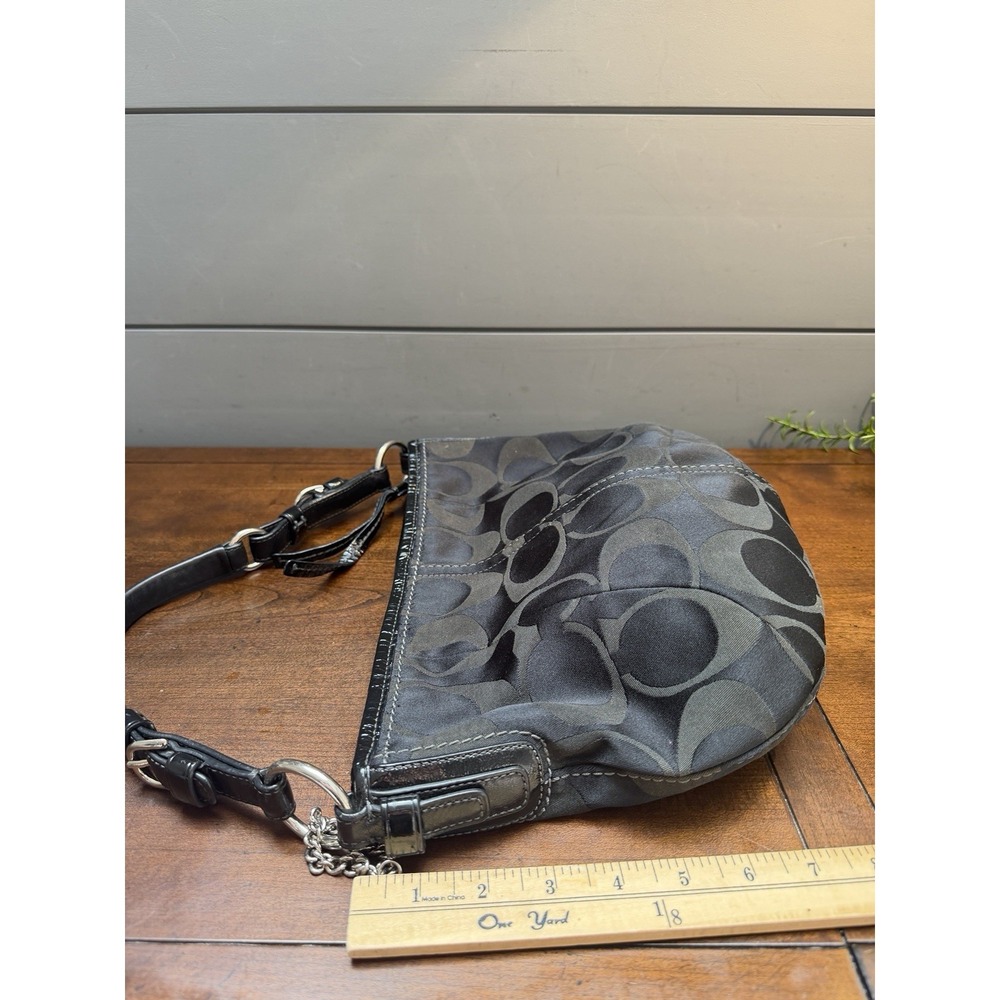 Vtg Y2K Coach Signature Soho Jacquard Hobo Shoulder Bag Black Canvas - Picture 6 of 11